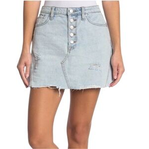 Free People We The Free Montauk Button Fly Denim Mini Skirt‎ Sz 31